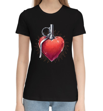 Женская Хлопковая футболка Осколочное сердце