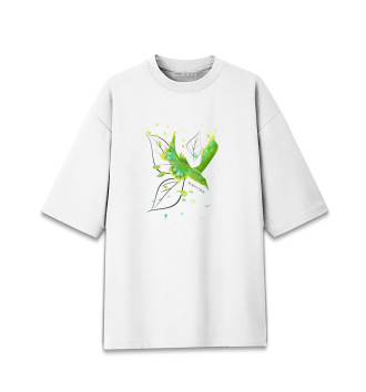 Женская Хлопковая футболка оверсайз Птица весна