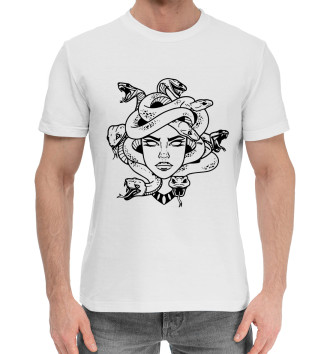 Мужская Хлопковая футболка Medusa tattoo print
