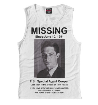 Женская Майка Agent Cooper Missing