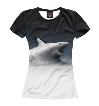 Женская Футболка Snow shark