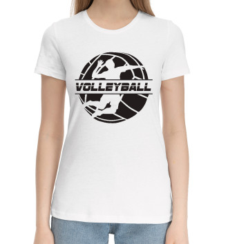 Женская Хлопковая футболка Volleyball