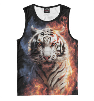 Майка для мальчиков Огненный белый тигр