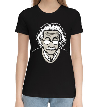 Женская Хлопковая футболка Альберт Эйнштейн