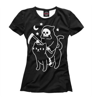 Женская футболка Смерть на котике
