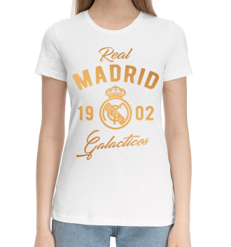 Женская Хлопковая футболка Реал Мадрид