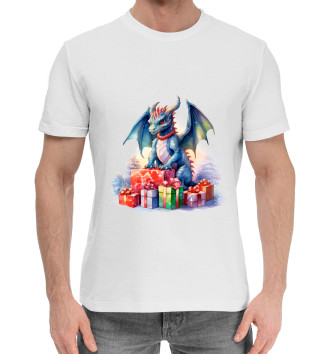 Мужская Хлопковая футболка Дракон с подарками