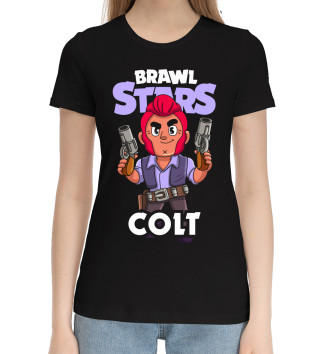 Женская Хлопковая футболка Brawl Stars, Colt