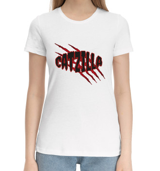 Женская Хлопковая футболка Catzilla с когтями