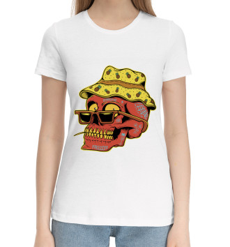 Женская Хлопковая футболка Summer skull