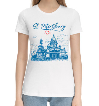 Женская Хлопковая футболка Санкт-Петербург