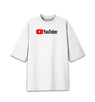 Женская Хлопковая футболка оверсайз YouTuber