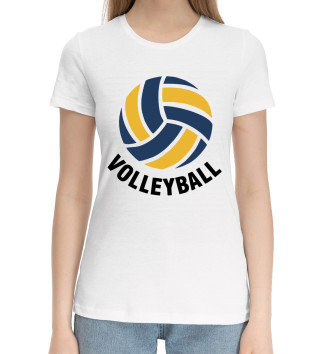 Женская Хлопковая футболка Волейбол