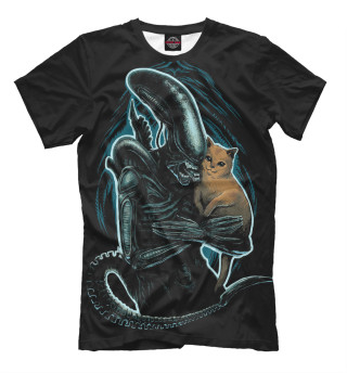 Мужская футболка Чужой с котиком