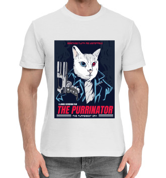Мужская Хлопковая футболка The Purrinator