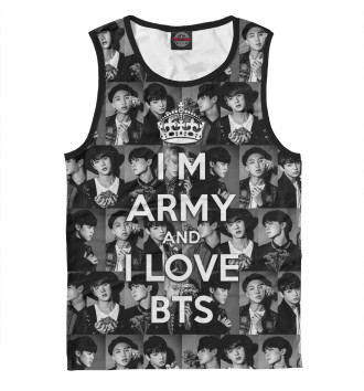 Мужская Майка I am army and I lover BTS