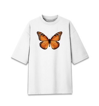 Женская Хлопковая футболка оверсайз Бабочка
