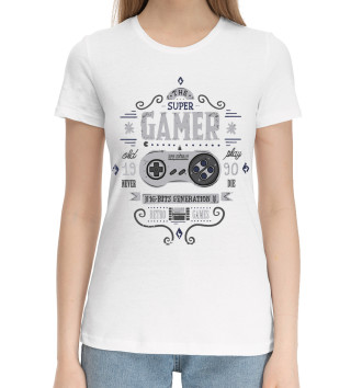 Женская Хлопковая футболка Gamer