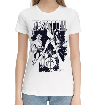 Женская Хлопковая футболка Led Zeppelin