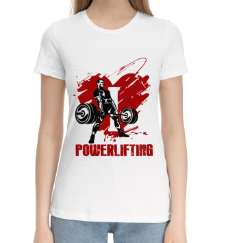 Женская Хлопковая футболка Powerlifting