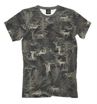 Мужская футболка Вязаный камуфляж с неприличными оленями