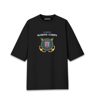 Мужская Хлопковая футболка оверсайз Luxembourg Marine Corps
