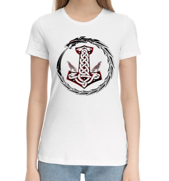 Женская Хлопковая футболка Символ Тора