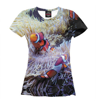 Женская футболка Клоуны в актинии