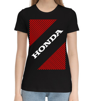 Женская Хлопковая футболка Хонда - Полосы
