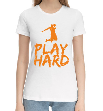 Женская Хлопковая футболка Play Hard