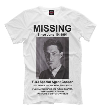 Мужская Футболка Agent Cooper Missing
