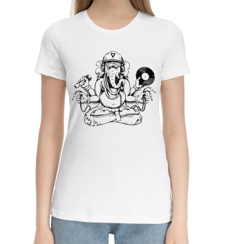 Женская Хлопковая футболка Диджей ганеш