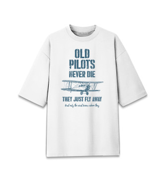 Женская Хлопковая футболка оверсайз Старые пилоты не умирают