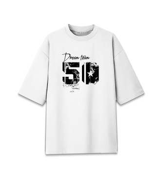 Женская Хлопковая футболка оверсайз Dream team 50