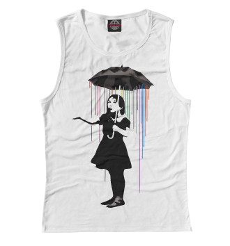 Женская Майка Banksy цветной дождь