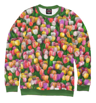 Свитшот для девочек Разноцветные тюльпаны