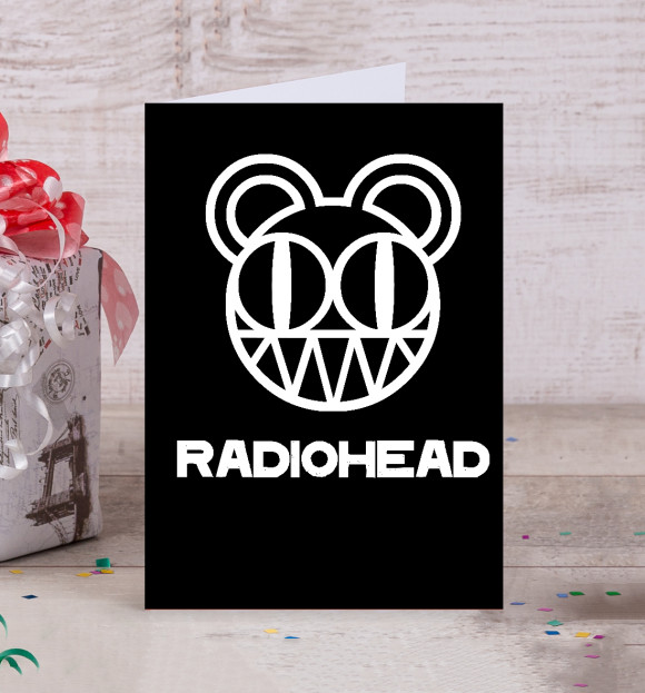 Открытка с изображением Radiohead цвета Белый