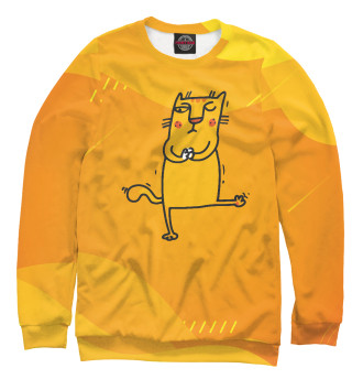 Свитшот для девочек Хитрый желтый кот