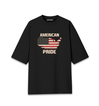 Мужская Хлопковая футболка оверсайз Гордость Америки