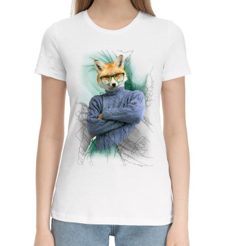Женская Хлопковая футболка Fox Kumi