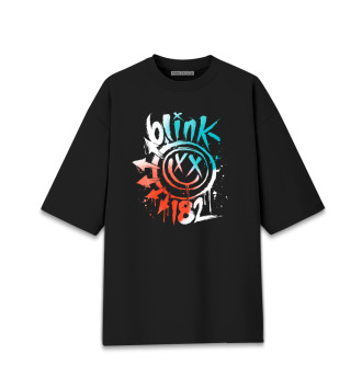 Мужская Хлопковая футболка оверсайз Blink 182