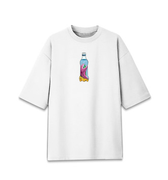 Женская Хлопковая футболка оверсайз Морская звезда в бутылке