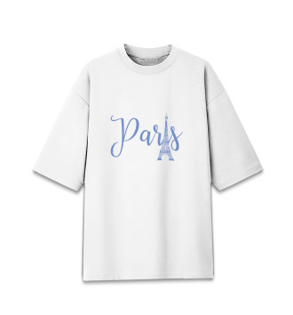 Женская Хлопковая футболка оверсайз Париж