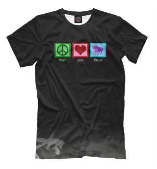Мужская футболка Peace Love Taurus