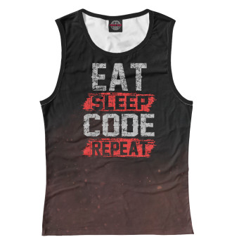 Майка для девочек Eat sleep code repeat