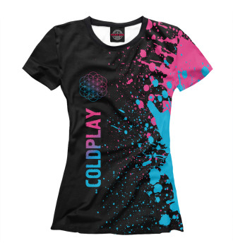 Женская Футболка Coldplay Neon Gradient