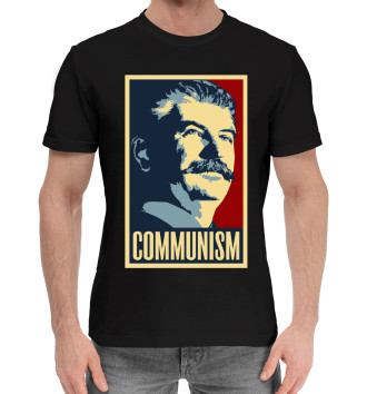 Мужская Хлопковая футболка Сталин коммунизм арт