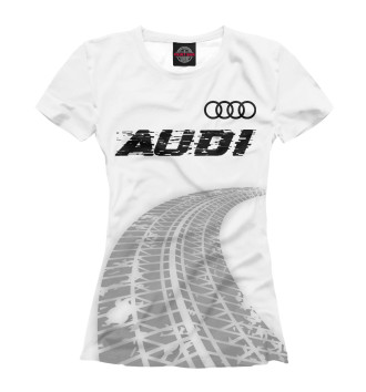 Женская Футболка Audi Speed Tires на белом
