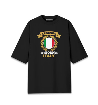 Мужская Хлопковая футболка оверсайз Легенды рождаются в Италии