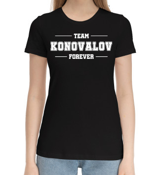 Женская Хлопковая футболка Team Konovalov